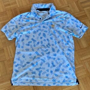 Nike Men's Polo Shirt with Blue and White Design